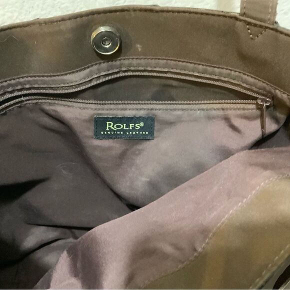 Vintage Rolfs Genuine Leather Shoulder Handbag Burgundy - Picture 13 of 15